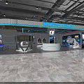 Modern Enterprise Theme Exhibition Hall With Tech Displays And Interactive Areas 3d model