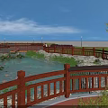 Scenic Park Landscape With Pond Lotus Flowers Walking Pathway Wooden Bench And Green Grass