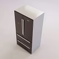 Upright Double Door Refrigerator With Bottom Freezer Drawers In Dark And Silver Design