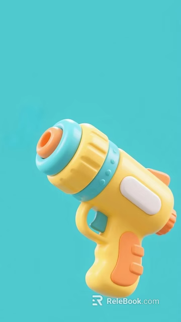 Vibrant Yellow Blue Orange Toy Water Gun For Kids Outdoor Play 3d model 