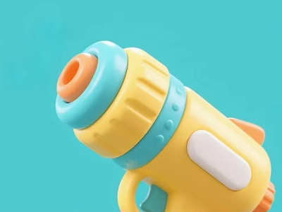 Vibrant Yellow Blue Orange Toy Water Gun For Kids Outdoor Play 3d model