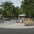 Modern Park Pocket Small Park Rest Space Tree Pool Seat 3d model