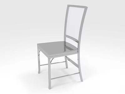 Modern Single Chair With Light Gray Upholstered Seat And Metal Frame Design 3d model