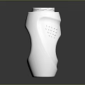 Silver Household Bottle With Curved Body Small Holes And Threaded Cap Design