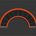 Heavy Duty Equipment With Red Arc Frames Black Mesh And Multiple Curved Structures