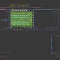 Modern Laboratory Interior With Green Countertops Blue Chairs White Pendant Lights And Projection Screen