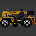 Yellow Toy Car With Black Details Large Wheels And Construction Style