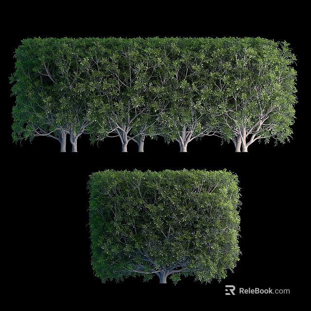 Lush Green Shrubs In Various Trimmed Shapes For Garden Landscaping Design 3d model 