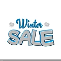 Winter Sale Promotional Banner Design With Snowflakes And Bold Typography
