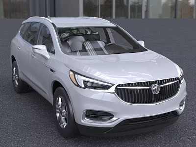 White Buick SUV Exterior With Modern Front Grille And Sleek Body Lines 3d model