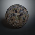 Decorative Textured Sphere With Multicolored Mosaic Pattern And Artistic Design