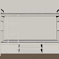 Modern White Bunk Bed With Storage Cabinets Open Shelf And Mattress 3d model