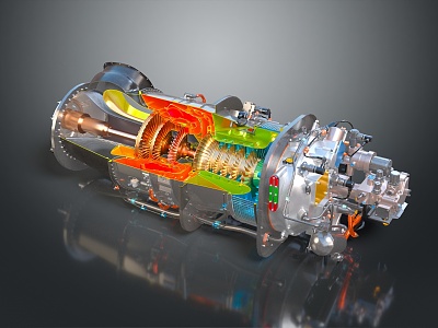 modern jet engine aircraft engine supersonic aircraft engine supersonic engine 3d model