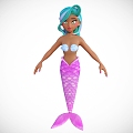 Modern Mermaid Banshee Game Character Banshee Character Anime Girl Elf in Tropical Beach Package 3d model