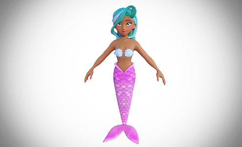 Modern Mermaid Banshee Game Character Banshee Character Anime Girl Elf in Tropical Beach Package 3d model