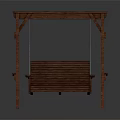 Outdoor Wooden Swing Chair with Sturdy Frame and Comfortable Bench Seat for Garden Patio Relaxation