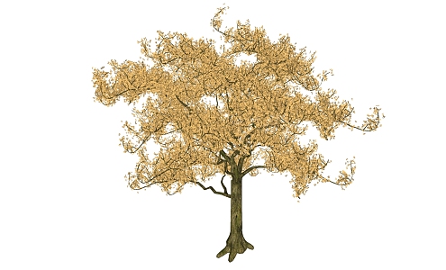 Modern Tree Yellow Tree 3d model