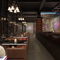 Modern Bar Interior With Vintage Wine Racks Wooden Counter And Ambient Lighting