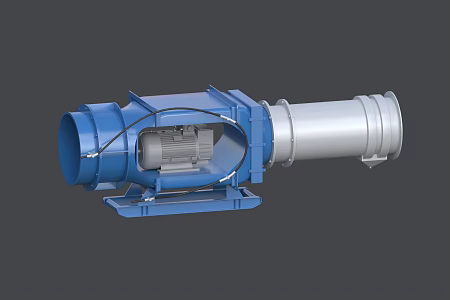 Mine wet dust removal fan dust removal fan industrial fan 3d model