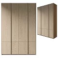 Sleek Modern Wardrobe Design With Natural Wood Grain And Minimalist Panel Doors