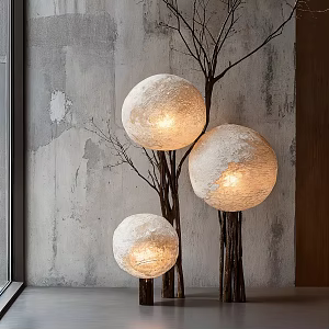The ancient floor lamp paper floor lamp 3d model