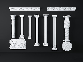 Jane's Roman Column Carved Column 3d model