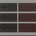 Wooden Wall Paneling In Dark Brown And Black With Rectangular Panel Design For Interior Decor 3d model