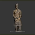 Ancient Chinese Terracotta Warrior Sculpture With Detailed Armor And Standing Posture