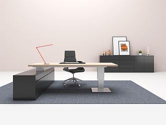 modern office desk and chair 3d model