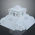 White Pyramid Structure With Multi tiered Steps And Top Platform