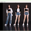 Women Showcasing Different Jeans Outfits With Crop Tops Cardigans And Casual Looks