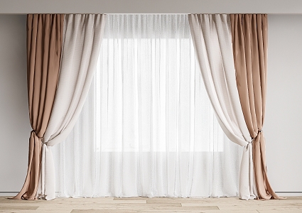 modern curtain fabric curtain gauze curtain fabric curtain 3d model