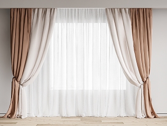 modern curtain fabric curtain gauze curtain fabric curtain 3d model