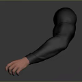 Human Arms With Black Long Sleeves And Pink Hands On Gray Background