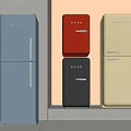 GMEG Retro Refrigerators In Blue Red Black And Cream Colors For Modern Kitchen Decor