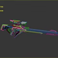 Futuristic Sci Fi Weapon With Tactical Scope And Gold Black Sleek Design