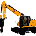 CAT Yellow Wheel Excavator Industrial Construction Equipment With Hydraulic Hammer
