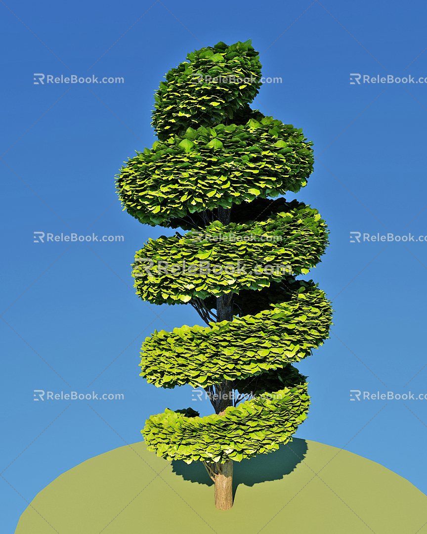 modern tree carving rotating tree carving 3d model