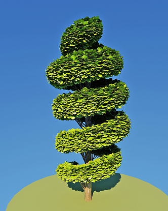 modern tree carving rotating tree carving 3d model