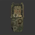 Military Wheeled Vehicle With Roof Mounted Machine Gun And Military Gear