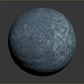 Blue Sphere with Detailed Textured Surface on Smooth Gray Background and Subtle Reflection 3d model
