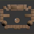 Toy Block Castle Building Constructed With Towers Flag And Surrounding Walls