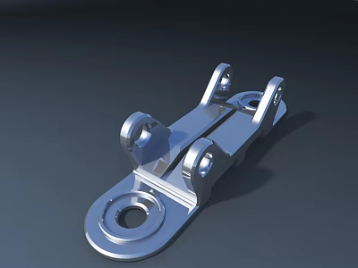 Aircraft Metal Mechanical Component With Silver Surface Holes And Connection Structure 3d model