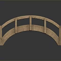 Wooden Arch Bridge Model With Railings Natural Wood Structure For Garden Decor