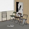 Transparent Single Chair With Metal Frame Green Brown Tones Near Window Artwork