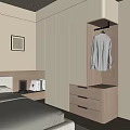 Modern Bedroom Built in Wardrobe With Hanging Area Drawers And Shirt
