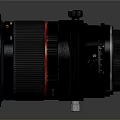 Professional Camera Lens with Black Body and Red Accent Ring for High Resolution Photography