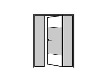 Modern single door 3d model