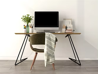 Nordic Desk Chair Desk Computer Desk Computer Chair 3d model