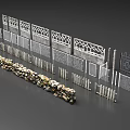 Public Facility Fences With Various Styles Including Stone Built Metal Mesh And Decorative Iron Designs